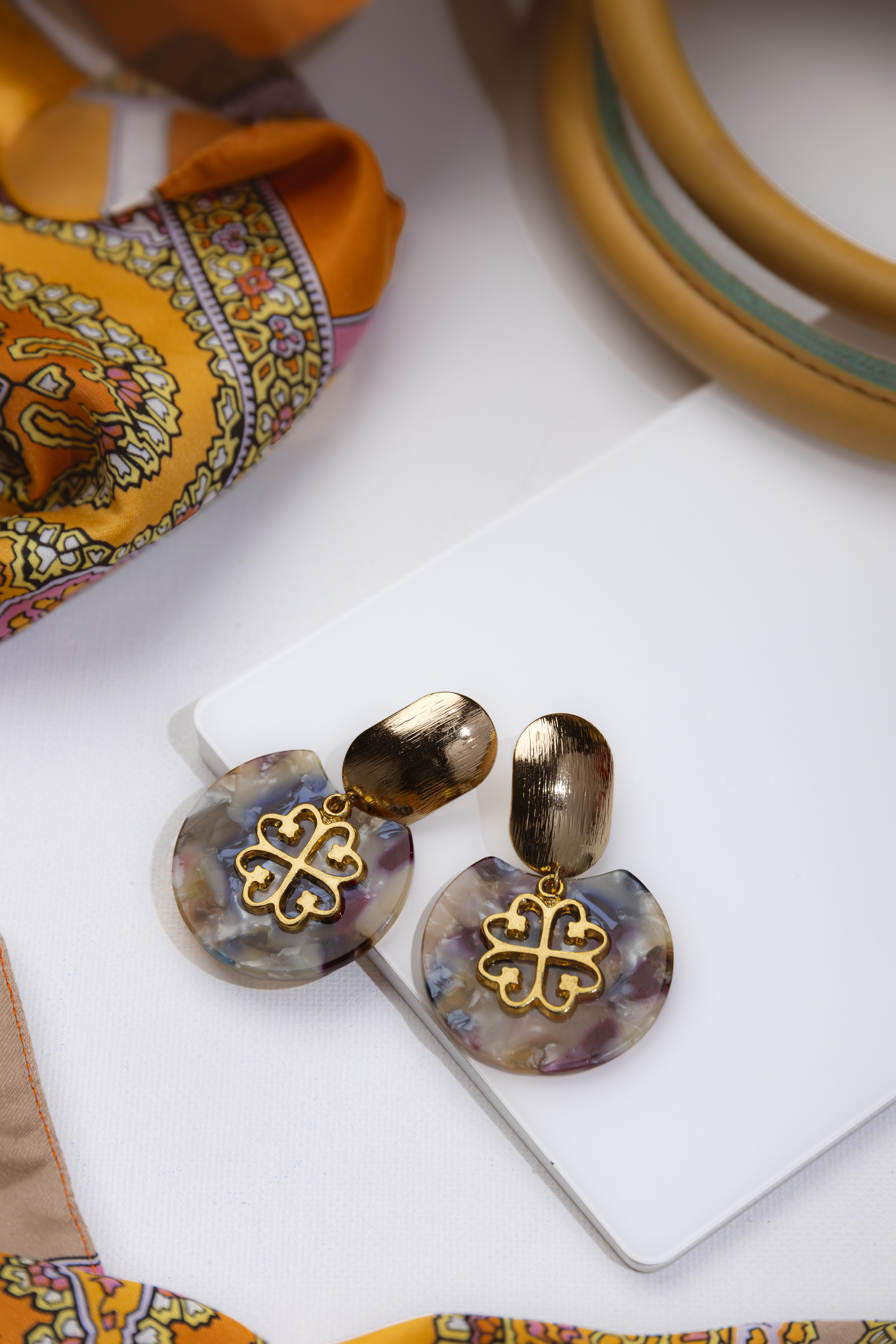 Boucles d'oreilles Shantys Adinkra Ronde image hover