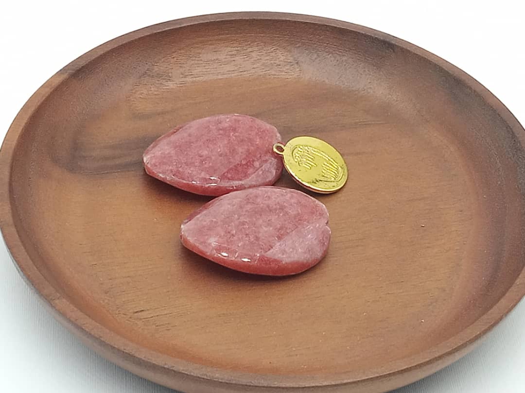 Sautoir en perles Quartz rose cerise image3
