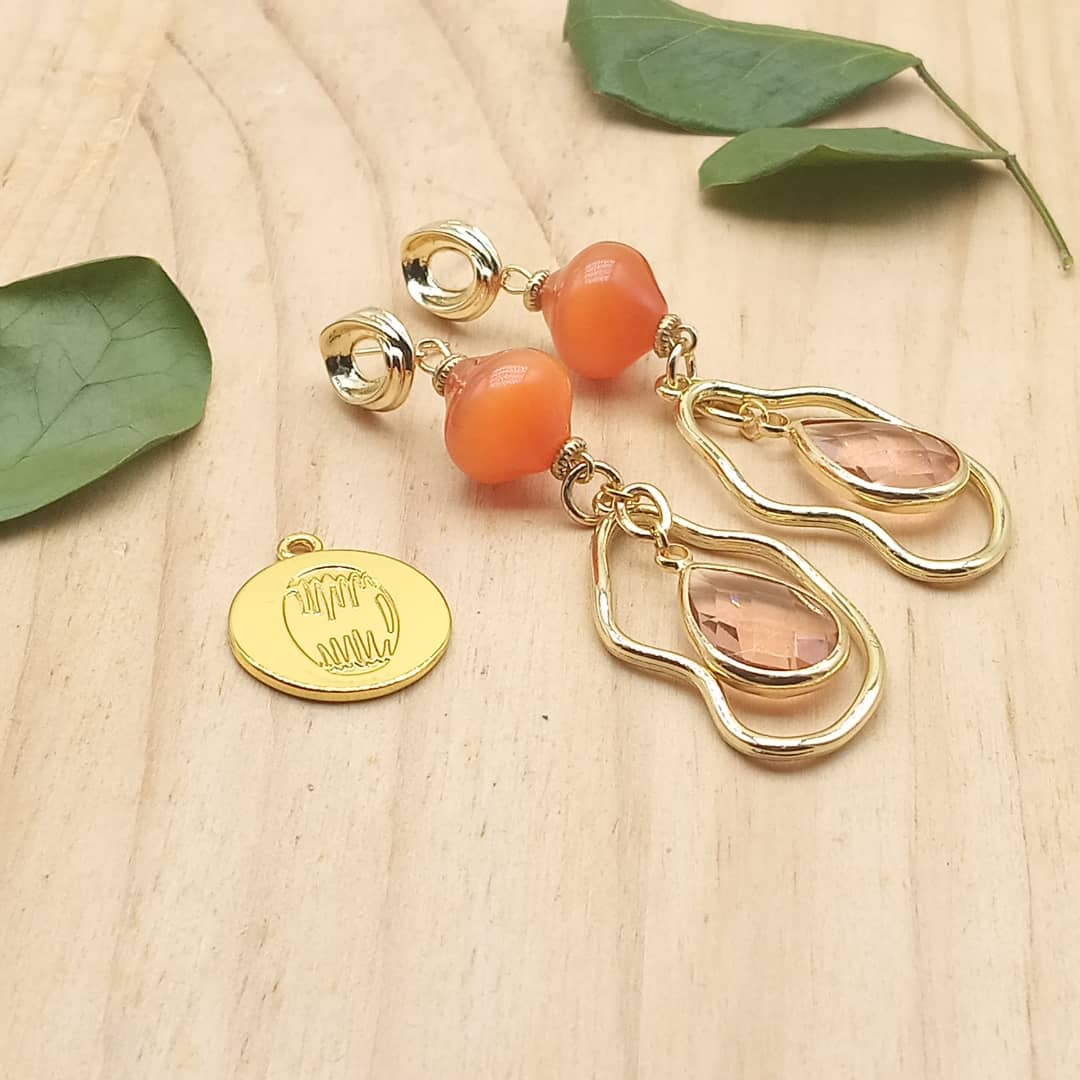 Boucles d'oreilles en Agate Orange image hover