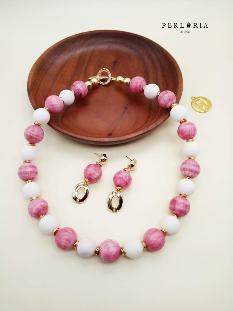 Parure en perles de Quartz Rose image hover