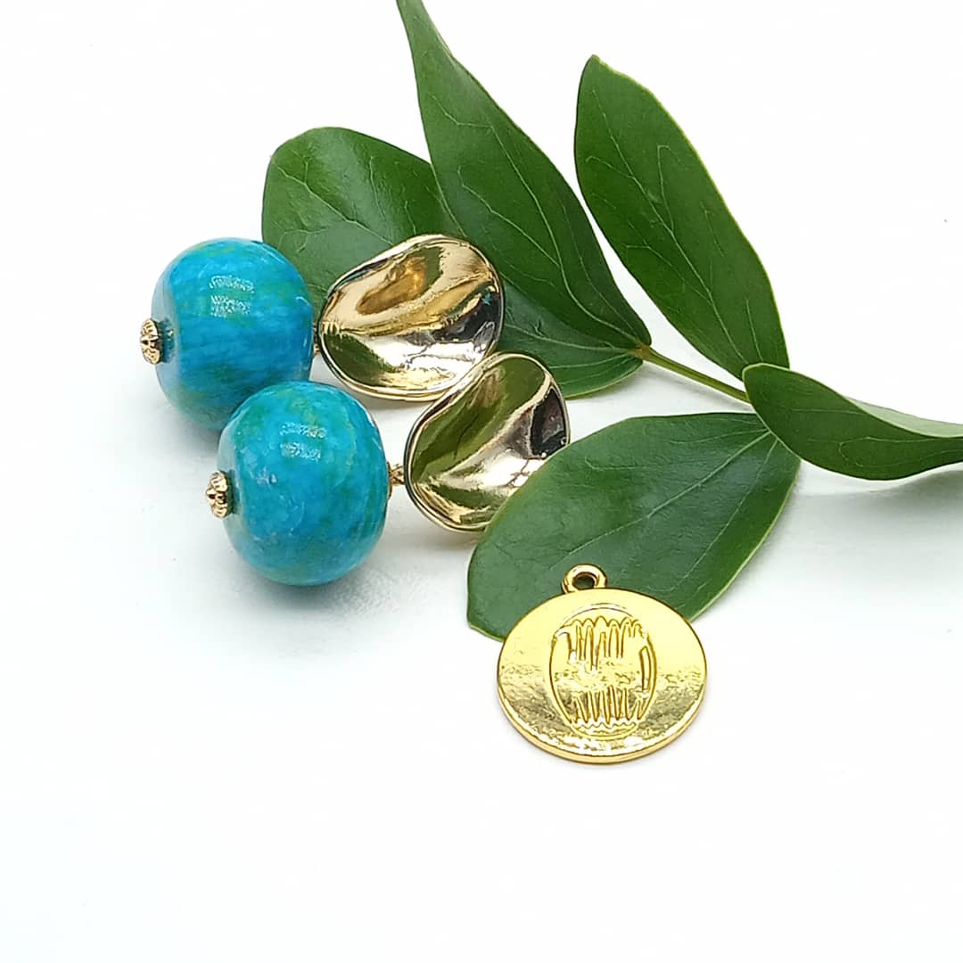 Sautoir et Boucles d'oreilles en perles Turquoise image3