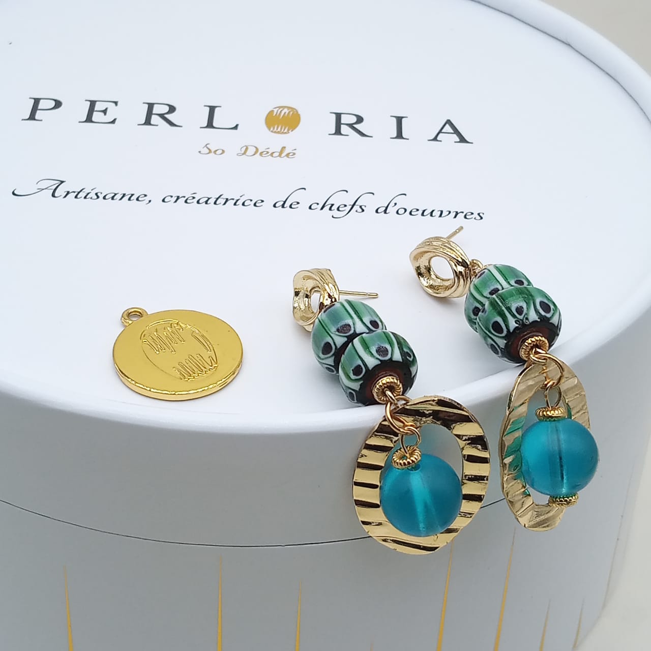 Parure en perles Chevron Turquoise image
