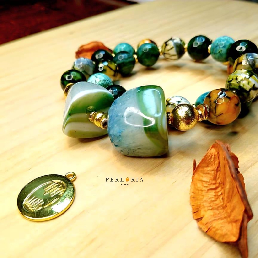 Parure en perles agates Mousse image3