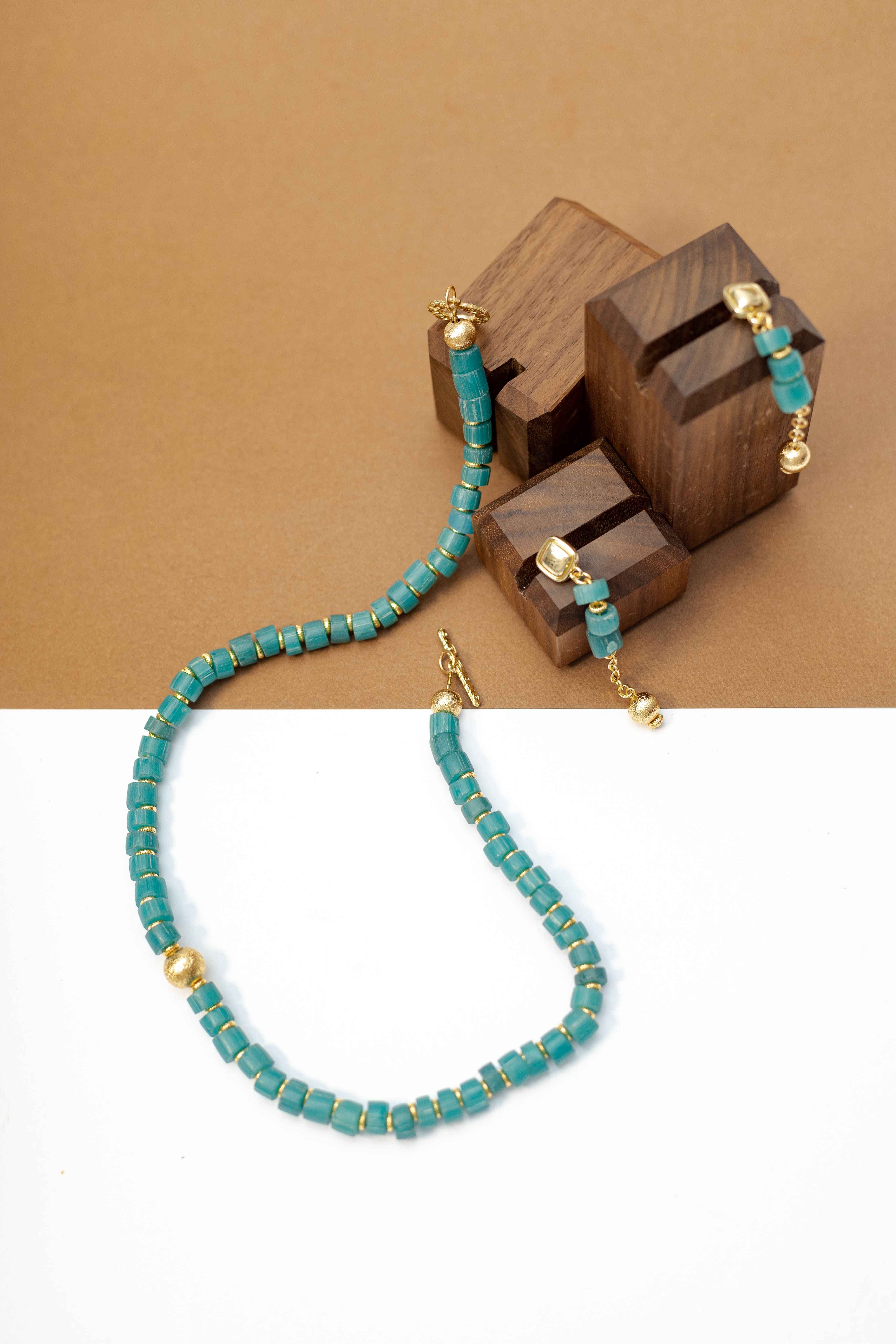 Perle collier & boucle ciel image hover