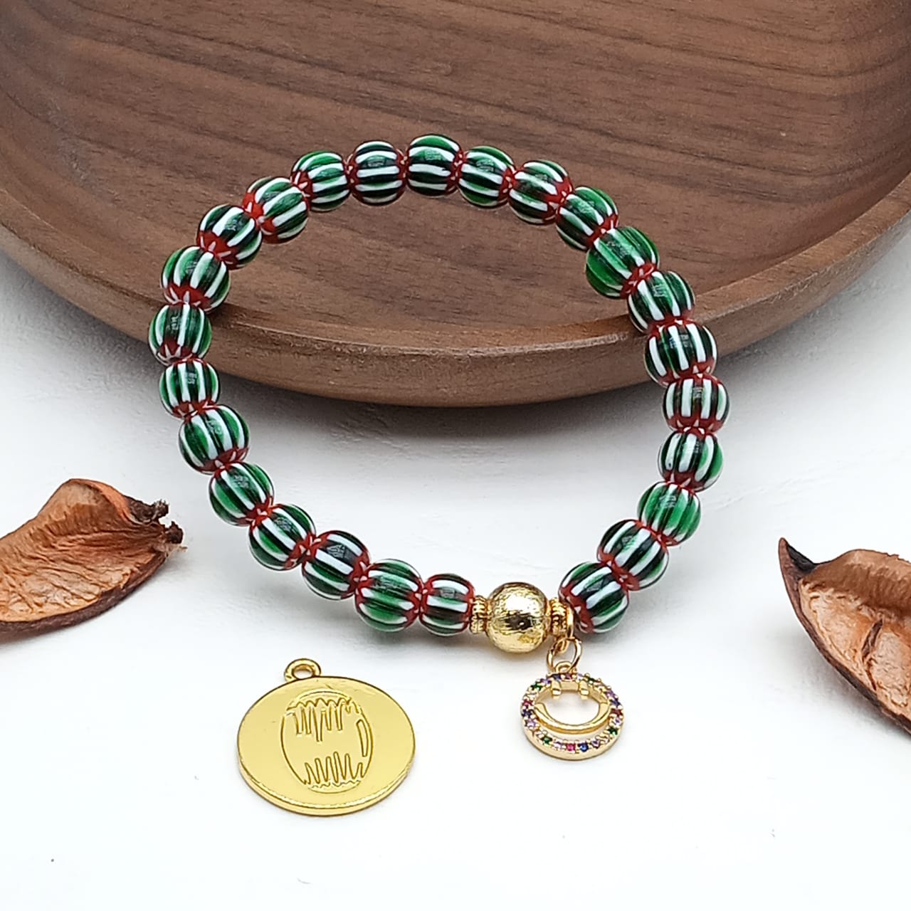 Bracelet en perles Chevron Ronde image