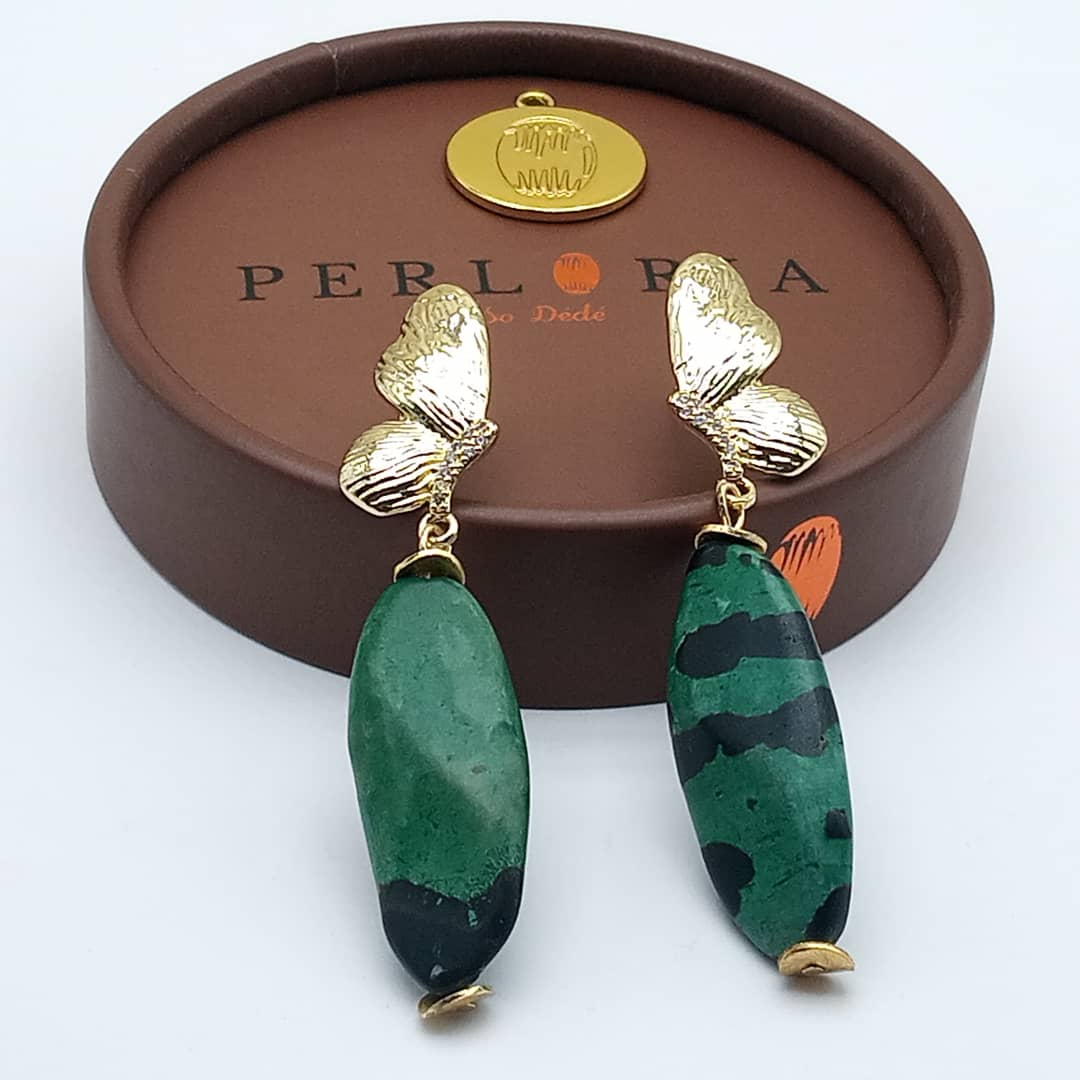 Boucles d'oreilles en perle Serpentine image