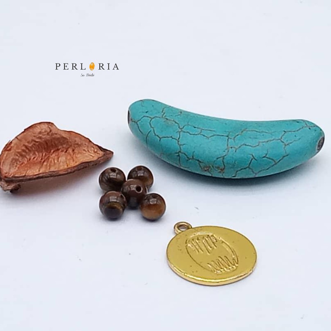Parure en perles Œil de Tigre et Turquoise image3