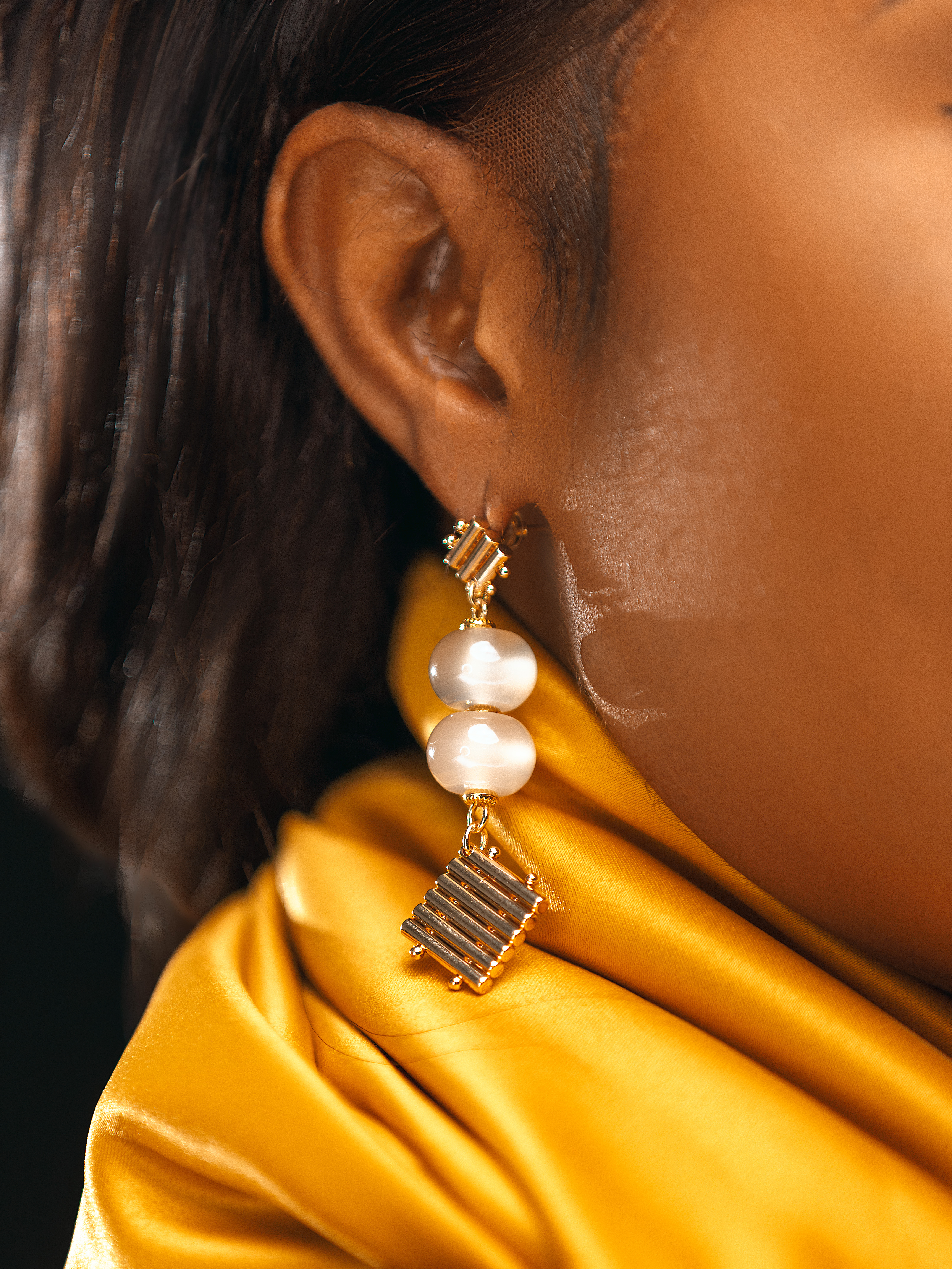 Boucles d'oreilles en perles semi-précieuses image
