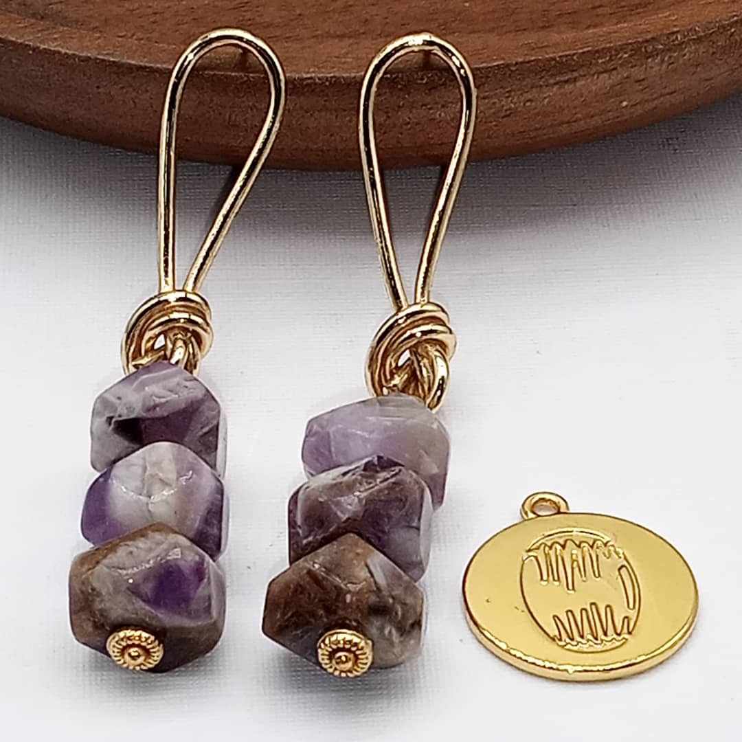 Boucles d'oreilles en perles Améthystes image hover
