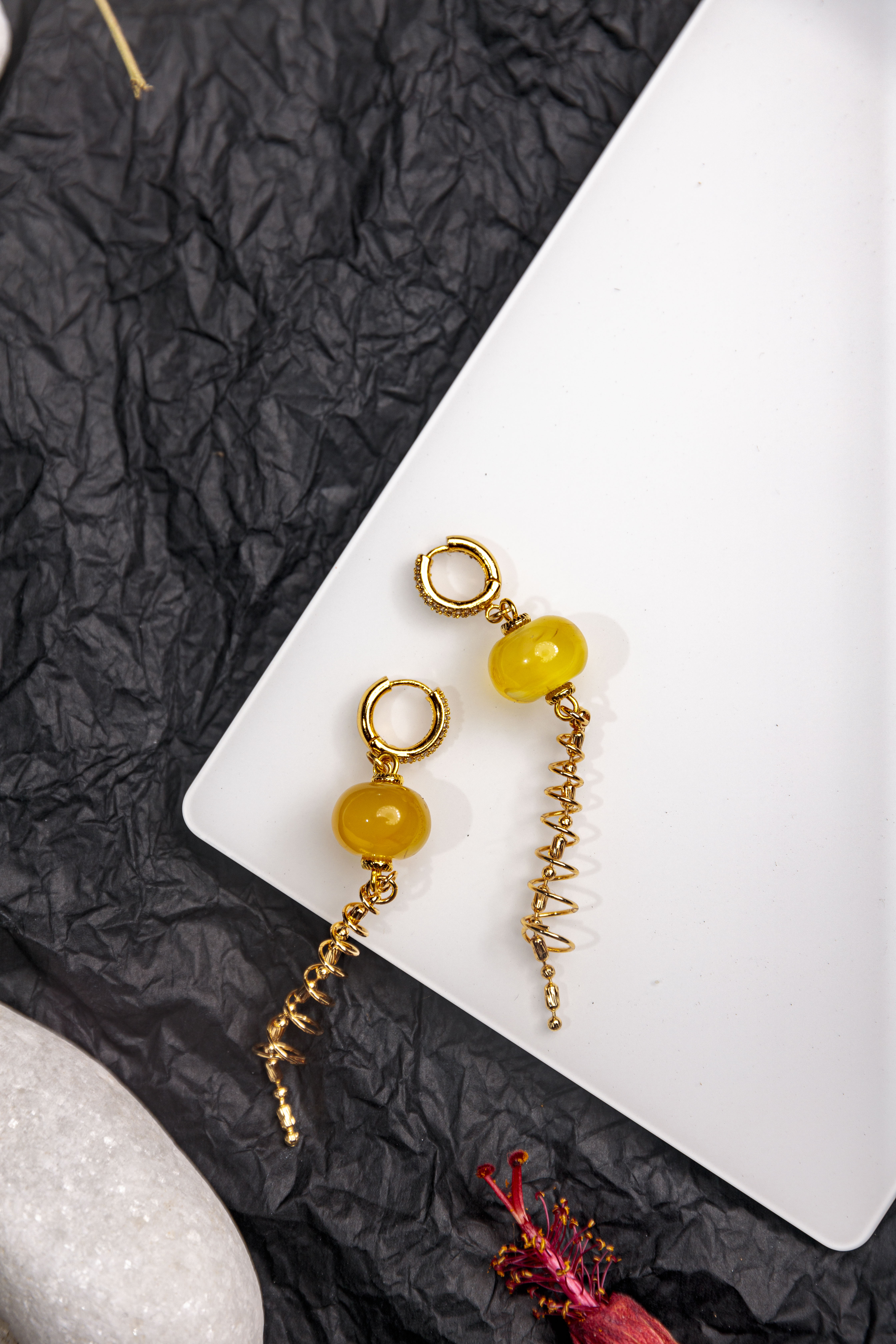 Boucles d'oreilles en perles semi-précieuses image3