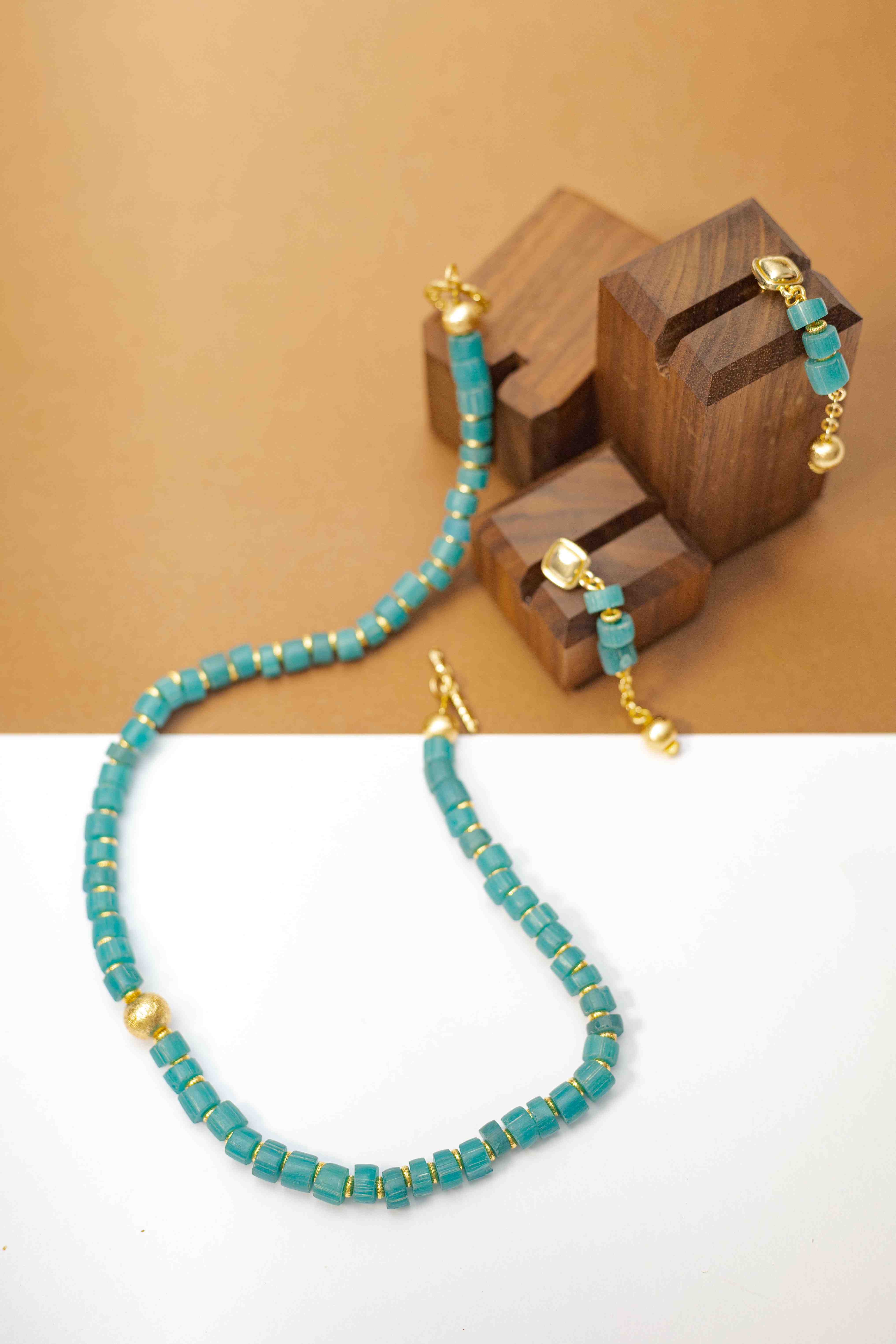 Perle collier & boucle ciel image