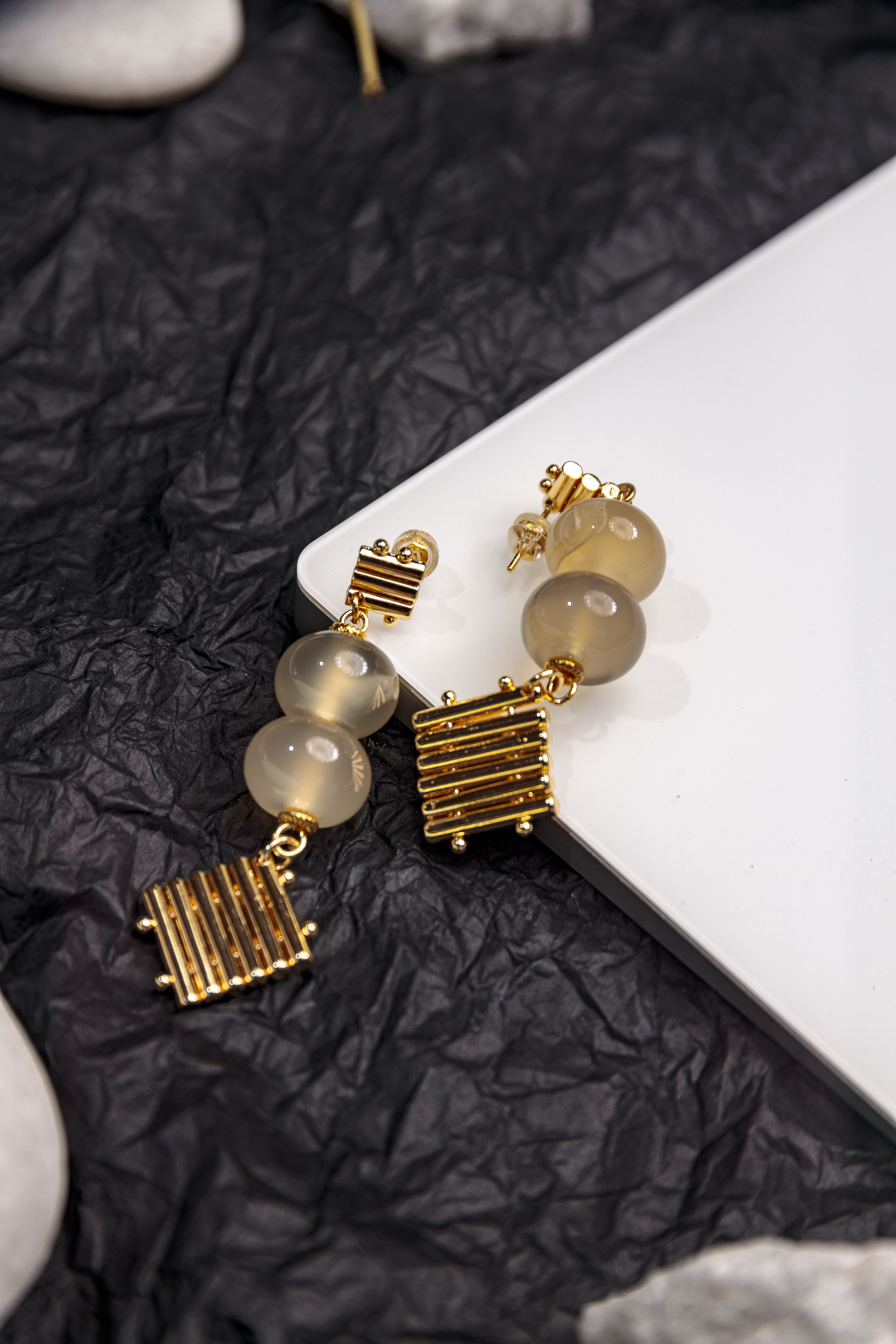 Boucles d'oreilles en perles semi-précieuses image hover