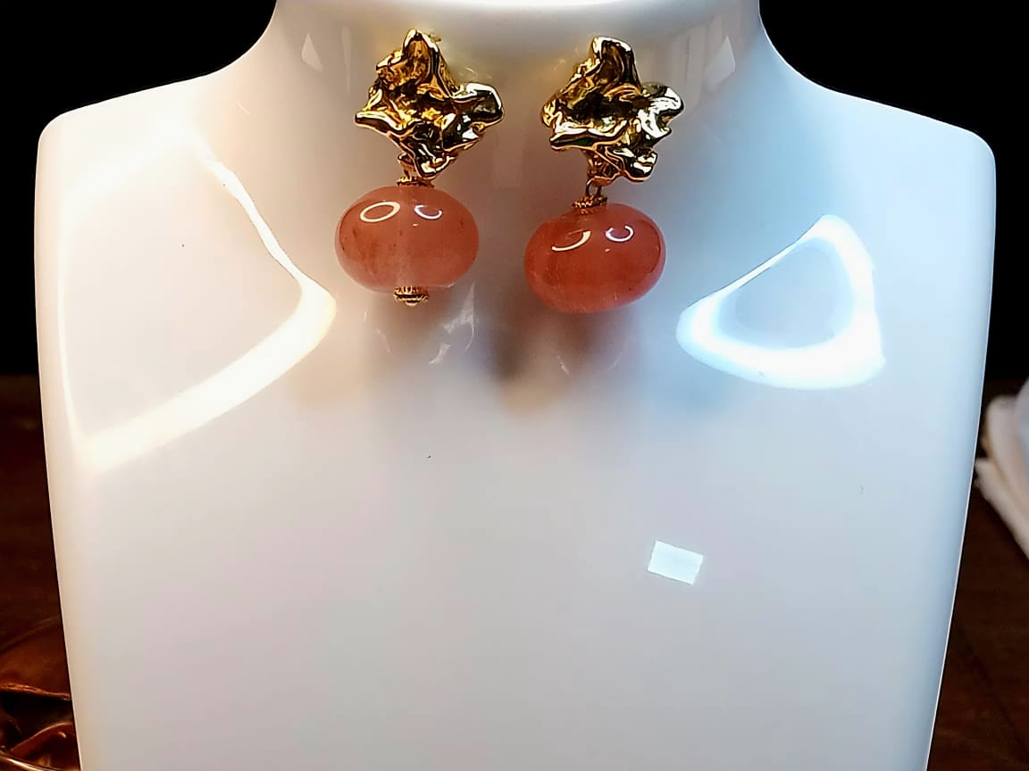 Boucles d'oreilles en perles Quartz rose image3