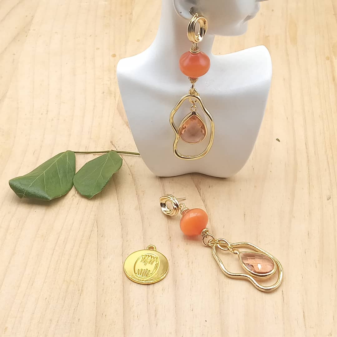 Boucles d'oreilles en Agate Orange image