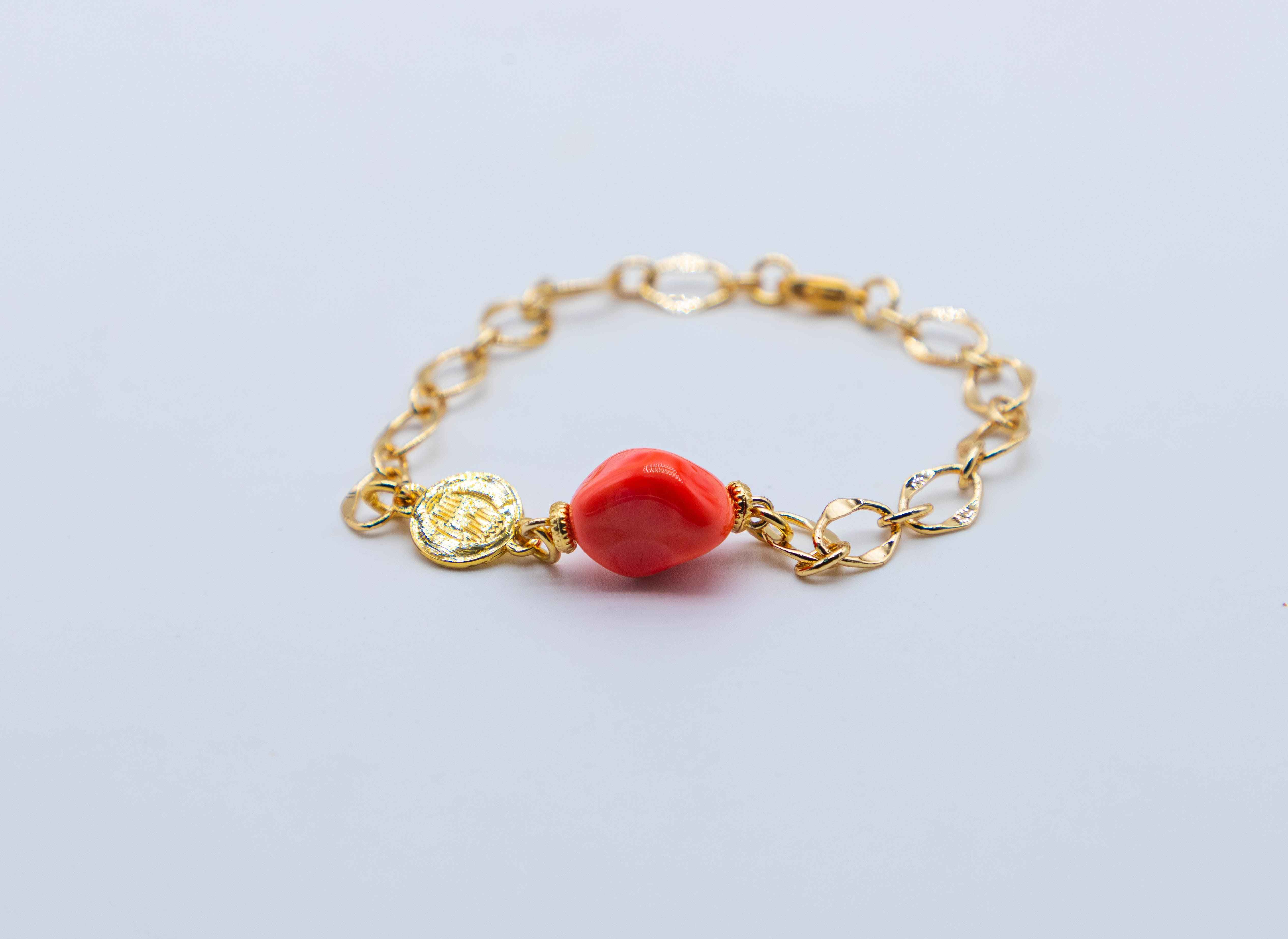 Bracelet à chaîne en perles semi-précieuses image hover